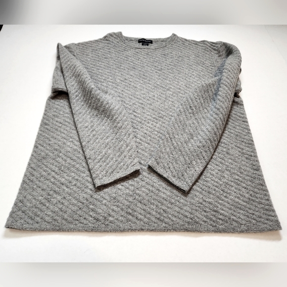 Vintage 100% Lambswool Diagonal Knit Sweater Eastside Westside - Picture 3 of 6